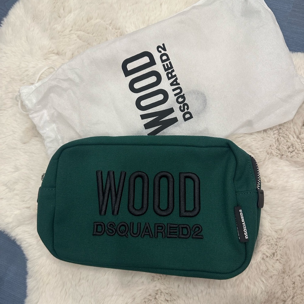 DSQUARED2 Forest Green Canvas Pouch great to travel